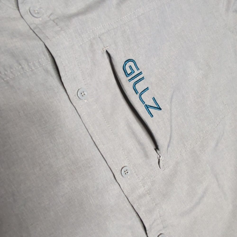 Gillz Fishing Shirt Men's Gray Size XLarge Long Sleeve Button Up Vented Relaxed - Picture 5 of 15